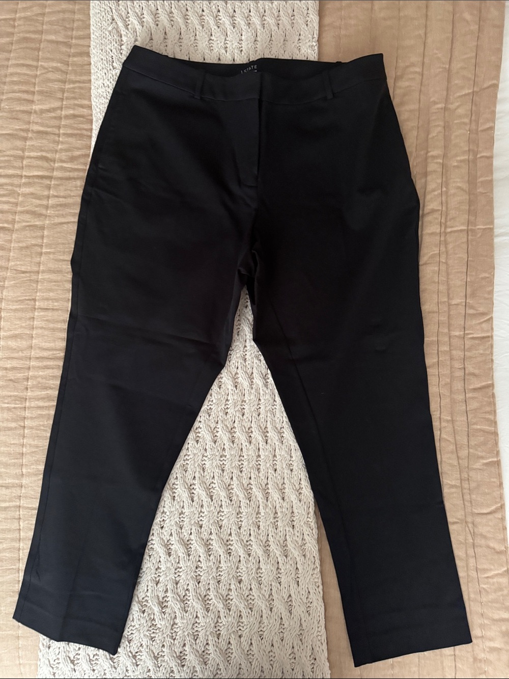 NWOT 1. State Black Straight-Leg Trousers